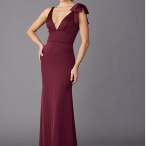 LAZARO Lexi Trumpet Evening Gown In BERRY, NWT SIZE 12